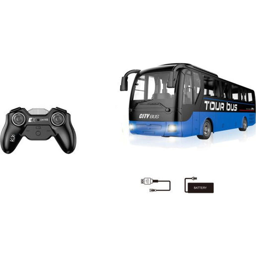 Távirányítós busz kék színben