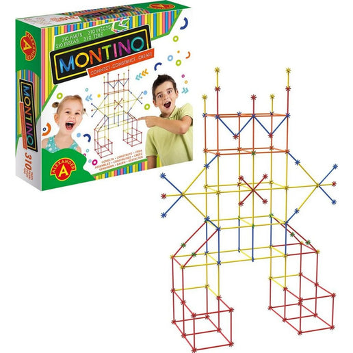 Montino kreatív építőkészlet 3D csövecskékkel 310 darabos